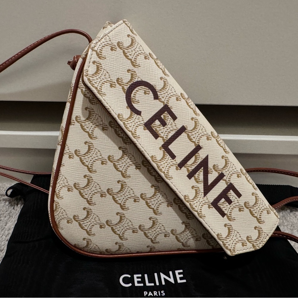 Authentic Celine Triomphe Canvas Triangle Crossbo… - image 1